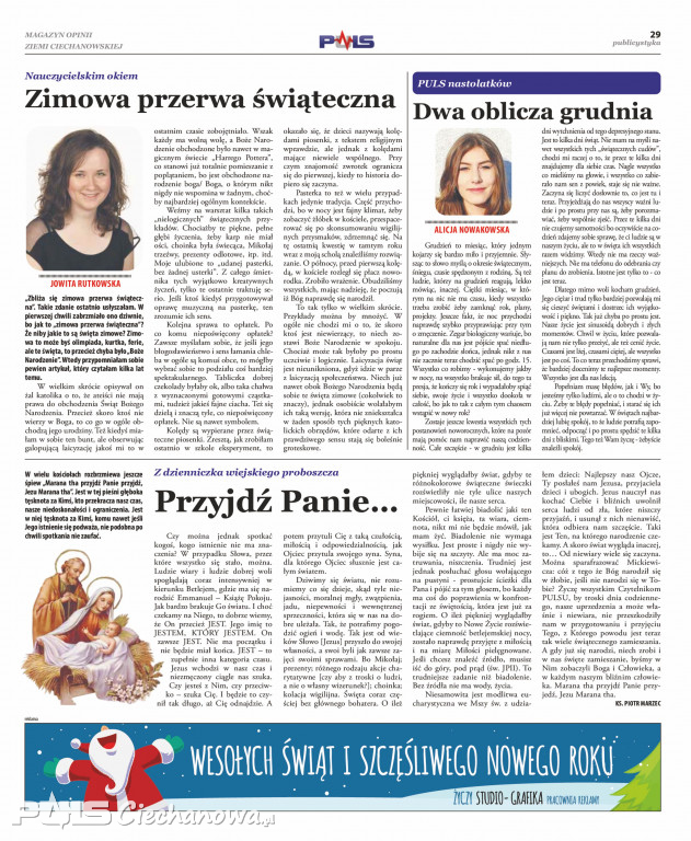 Grudniowe wydanie gazety PULS Ciechanowa!