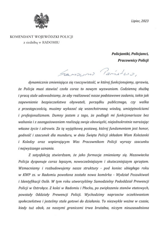 Mazowieckie obchody Święta Policji
