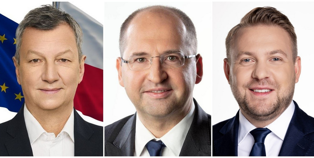 Na zdjęciu Posłowie do Parlamentu Europejskiego z naszego okręgu wybiorczego (od lewej):  - Andrzej Halicki (KO), Adam Bielan (PiS) i Jacek Ozdoba (PiS).