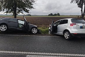 Uderzył w jadący z naprzeciwka pojazd. 10-latka przewieziona do szpitala-29213