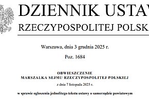 Opublikowano tekst jednolity ustawy o samorządzie powiatowym [dokument]-30652