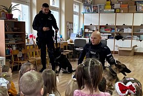 Akcja edukacja! Policjanci i ich czworonożni partnerzy w przedszkolu [foto]-30756