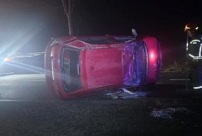 Dachowanie na DK 50. Wszystko przez alkohol-30870