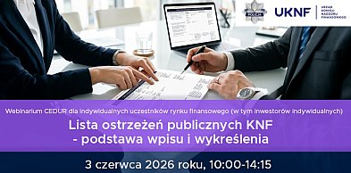 Webinarium CEDUR „Lista ostrzeżeń publicznych KNF