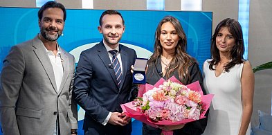 Alicja Szemplińska z ciechanowskim medalem [foto]