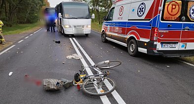 Wypadek autokaru z rowerzystą. Jedna osoba ranna-29808