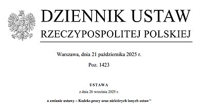Nowela Kodeksu pracy już opublikowana [dokument]-29877