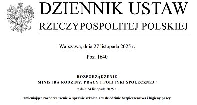 Zmiany w przepisach o szkoleniu BHP [dokument]-30611