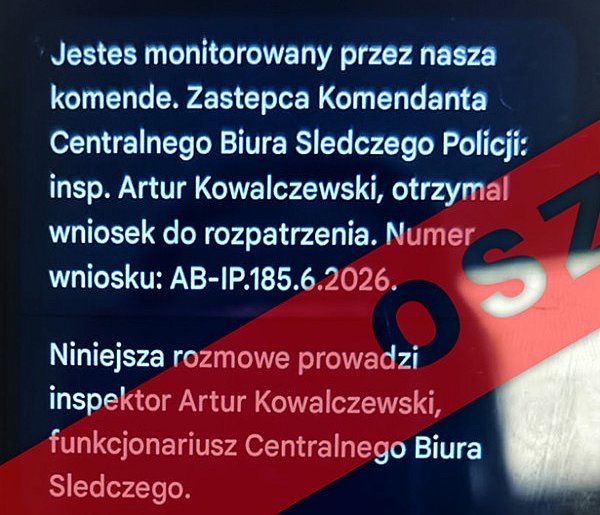 Nowy typ oszustwa - przestępcy podszywają się pod policjantów CBŚP