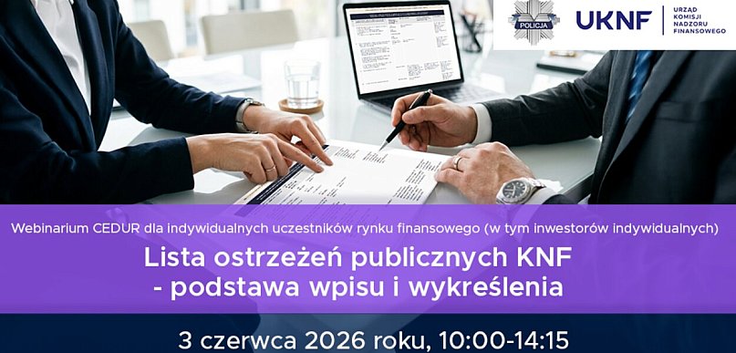 Webinarium CEDUR „Lista ostrzeżeń publicznych KNF